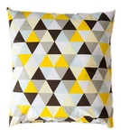 Dekoračný vankúš 45x45 žlté a hnedé trojuholníky
