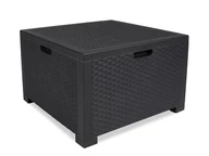 Stolík so skrinkou na vankúše technoratanový Storage antracitový Bica