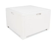 Stolík so skrinkou na vankúše technoratanový Storage biely Bica
