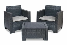 Súprava technoratanová Nebraska Terrace 2 antracitová Bica