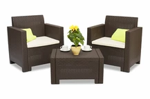 Súprava technoratanová Nebraska Terrace 2 hnedá Bica