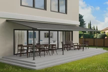 Hliníkové zastrešenie terasy Sierra Palram - Canopia 3 x 9,15 m antracitová Heat Block