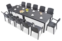 Jedálenský komplet do záhrady Houston/Indiana 12 antracitový Bica