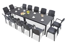 Jedálenský technoratanový komplet pre do záhrady Houston/Indiana 14 antracitový Bica