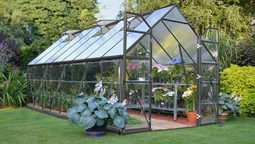 Sivý polykarbonátový skleník Balance Grey 2,44 x 4,87 m Palram – Canopia