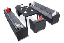 Súprava technoratanová s dvoma veľkými pohovkami Colorado Apetito Max 12 antracitová Bica