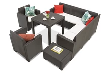 Technoratanová súprava s rohovou pohovkou Dallas Nebraska Comida 7 hnedá Bica