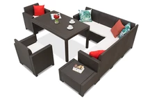 Technoratanová súprava s rohovou pohovkou a kreslami Nebraska Comida 7 hnedá Bica