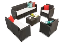 Technoratanová zostava so stolíkom Nebraska Coffee 7 hnedá Bica