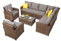 Záhradná súprava s rohovou sedacou súpravou Parma Corner 7 Garden Point hnedá