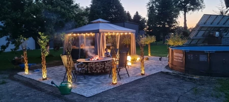 Veľký záhradný pavilón Valencja 4 x 4 m sivá Garden Point
