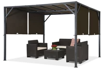 Kovová pergola na terasu Santorini 3 x 3 m antracitovo-hnedá Garden Point
