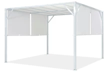 Kovová pergola na terasu Santorini 3 x 3 m biela Garden Point