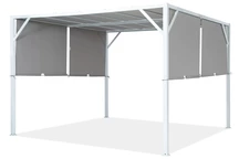 Kovová pergola na terasu Santorini 3 x 3 m bielo-sivá Garden Point