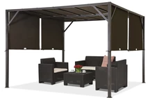 Kovová pergola na terasu Santorini 3 x 3 m hnedá Garden Point