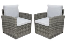 Kreslo z technoratanu Monaco Garden Point sivý - sada 2 kusov