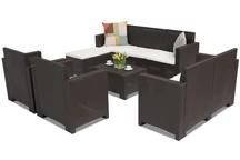 Obývací nábytok z technoratanu Nebraska Relax Corner 8 hnedý Bica