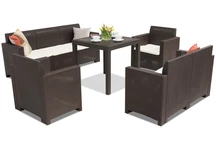 Technoratanová súprava do záhrady Nebraska Dallas Apetito 7 hnedá Bica