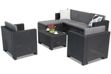 Technoratanový komplet nábytku na odpočinok Colorado Relax Corner 6 antracitový Bica