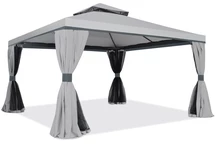 Veľký záhradný pavilón Valencja 4 x 4 m sivá Garden Point