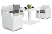 Záhradná súprava z technoratanu Nebraska Dallas Apetito 4 biela Bica