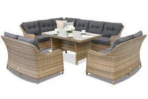 Záhradný nábytok s rohovou sedacou súpravou Toledo Comida 9 Garden Point cappuccino