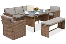 Marseille Garden Point hnedý technorattanový záhradný nábytok