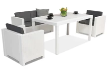 Nábytok z technoratanu Colorado Apetito 4 biely Bica