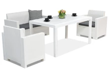 Nábytok z technoratanu Nebraska Apetito 4 biely Bica