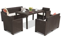 Nábytok z technoratanu Nebraska Apetito 7 hnedý Bica