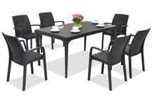 Štýlová jedálenská súprava Oslo/Indiana 6 antracitová Bica