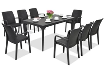 Štýlová jedálenská súprava Oslo/Indiana 8 antracitová Bica