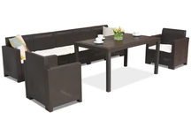 Súprava nábytku z technoratanu Nebraska Apetito Max 7 hnedá Bica