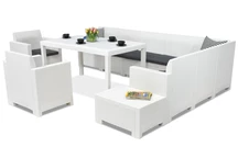 Súprava nábytku z technoratanu Nebraska Comida Max 9 biela Bica