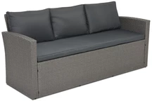 Trojmiestna technorattanová pohovka Marsylia Garden Point antracit