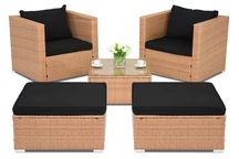 Záhradný technoratanový nábytok Rím Terrace + 2 medové taburetky Garden Point