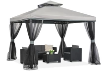 Sivý záhradný pavilón s moskytiérou Valencia 3x3 m Garden Point