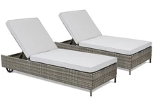 Súprava dvoch technoratanových ležadiel Tobago Garden Point sivé