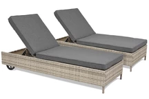 Súprava dvoch technoratanových ležadiel Tobago Garden Point svetlosivá