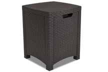 Technoratanový stôl s boxom Lido Storage hnedý Bica