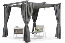 Antracitová pergola na terasu so závesmi La Palma 3x3 Garden Point