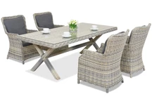 Londýnsky technorattanový jedálenský set pre 4 osoby Garden Point antracit