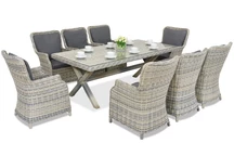 Londýnsky technorattanový jedálenský set pre 8 osôb Garden Point antracit
