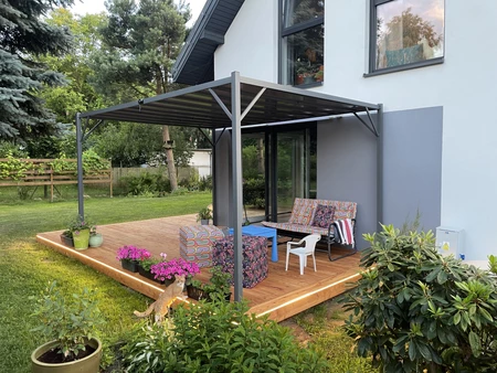 Antracitová terasová pergola Paros 3x4m Garden Point