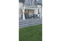 Barbados terasová pergola 3x4 m so závesmi Garden Point antracitovo béžová