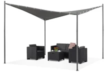 Antracitová pergola na terasu Mallorca 3,5 x 3,5m Garden Point