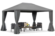 Antracitový záhradný pavilón Madrid 3 x 4 m Premium Garden Point