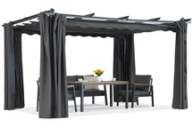 Barbados terasová pergola 3x4 m so závesmi Garden Point antracitová