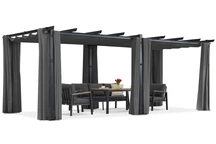 Barbados terasová pergola 3x6 m so závesmi Garden Point antracitová