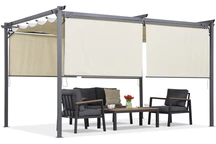 Béžová terasová pergola s roletami La Palma 3x4 Garden Point